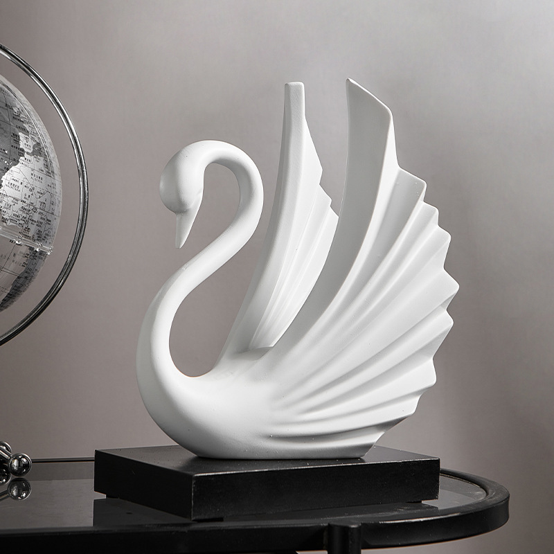 Resin Art Wedding Gift - Resin Swan Couple Figurine Simple Art