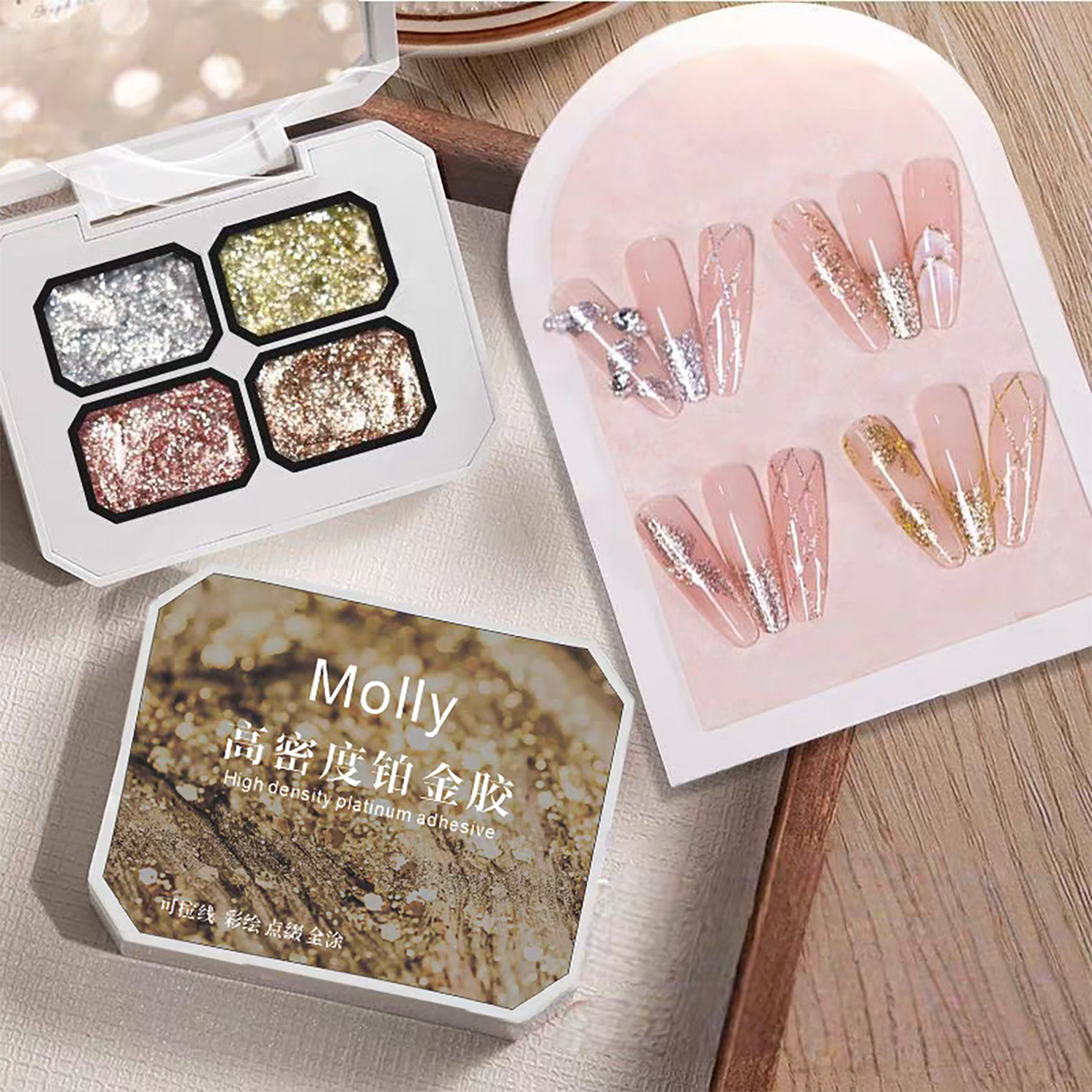 Resin Art Rose - MIANEL Chunky Foil Platinum Nail Art