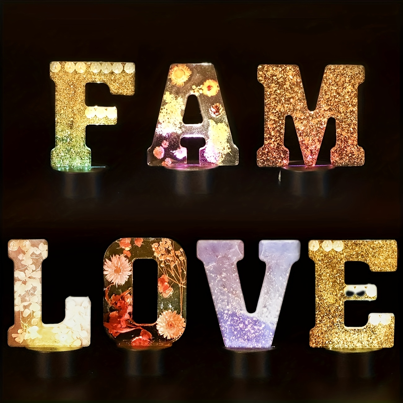 Resin Art Alphabet - 7-Inch Large Letter Resin Mold, 3D