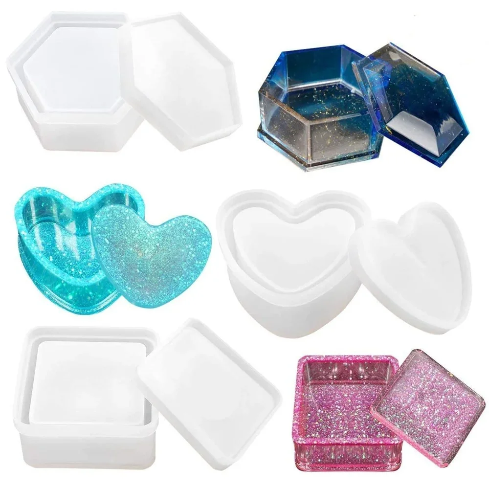 Heart Shape Jewelry Box Clay R - Resin Art Case 评论和价格