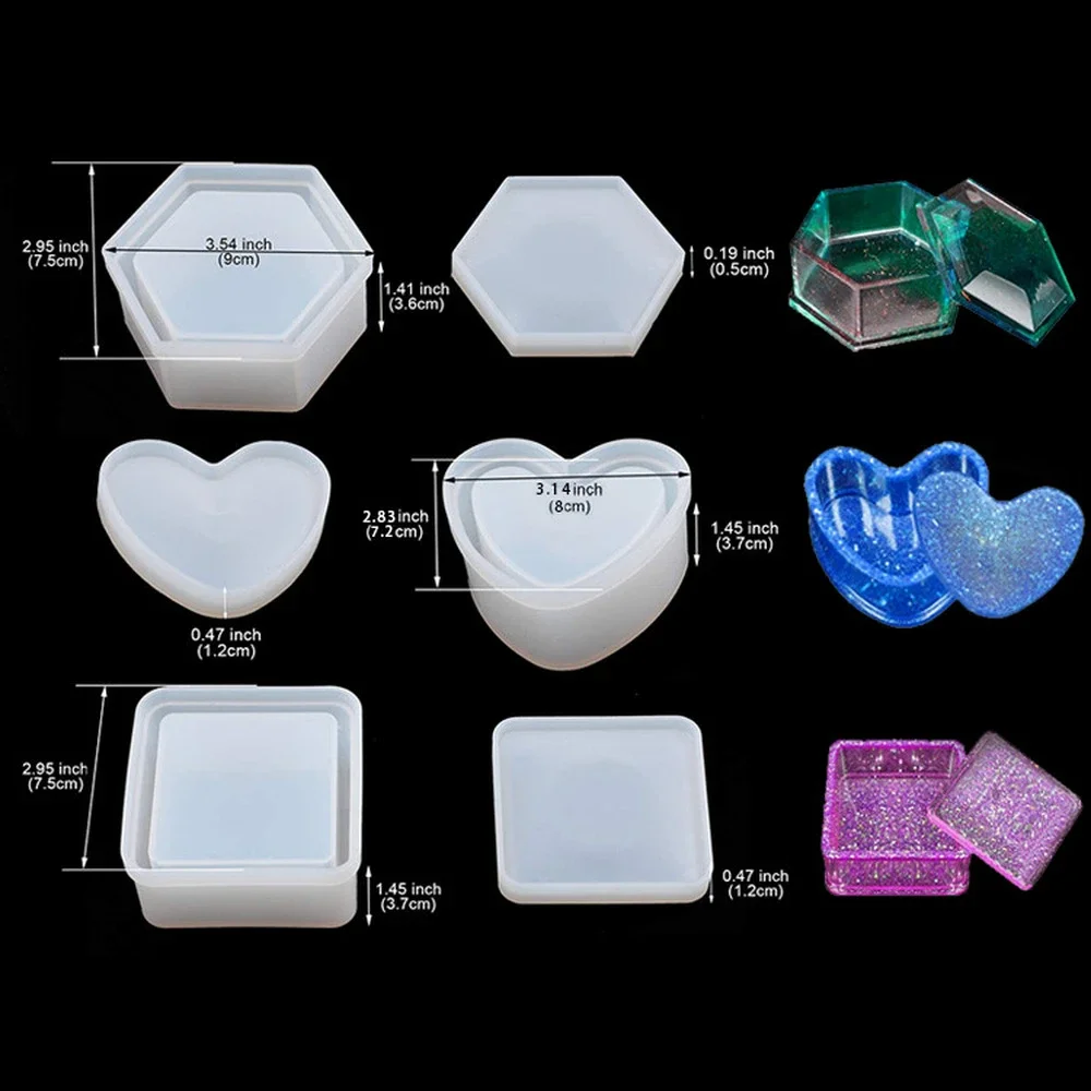Heart Shape Jewelry Box Clay R - Resin Art Case 评论和价格