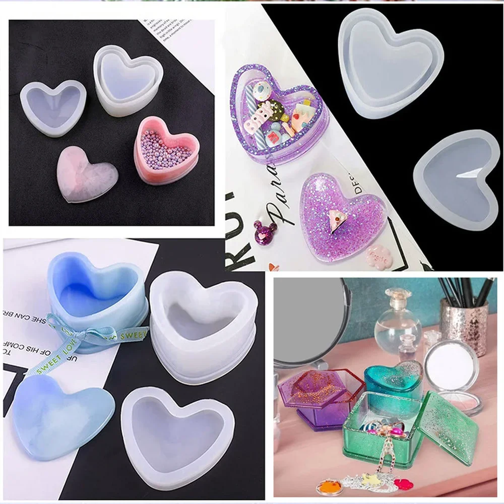 Heart Shape Jewelry Box Clay R - Resin Art Case 评论和价格