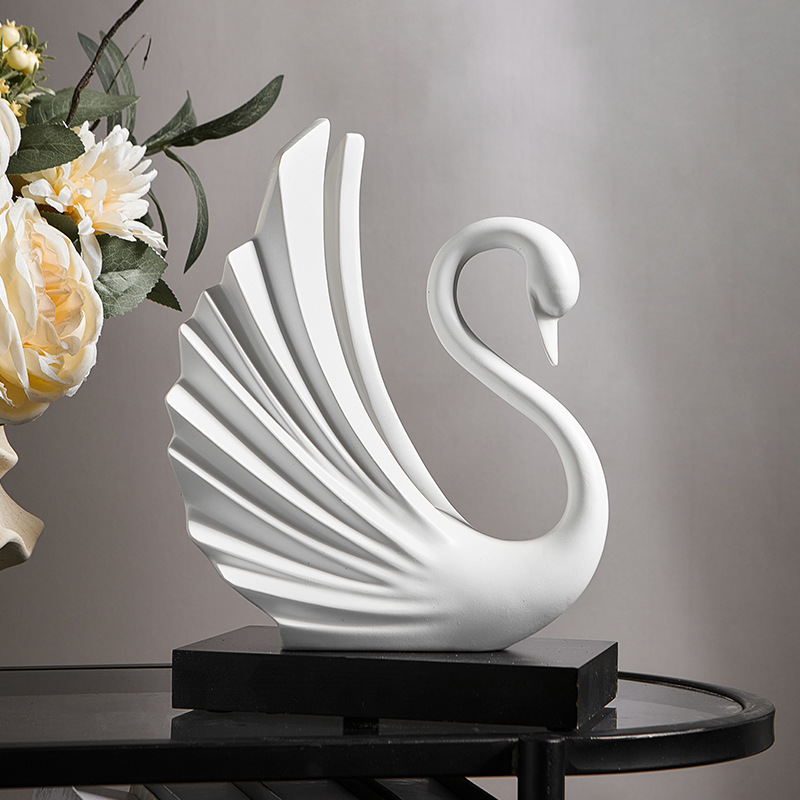 Resin Swan Couple Figurine Sim - Resin Art Wedding Gift 评论和价格