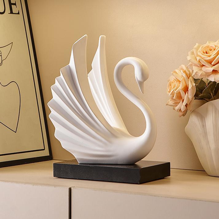 Resin Swan Couple Figurine Sim - Resin Art Wedding Gift 评论和价格