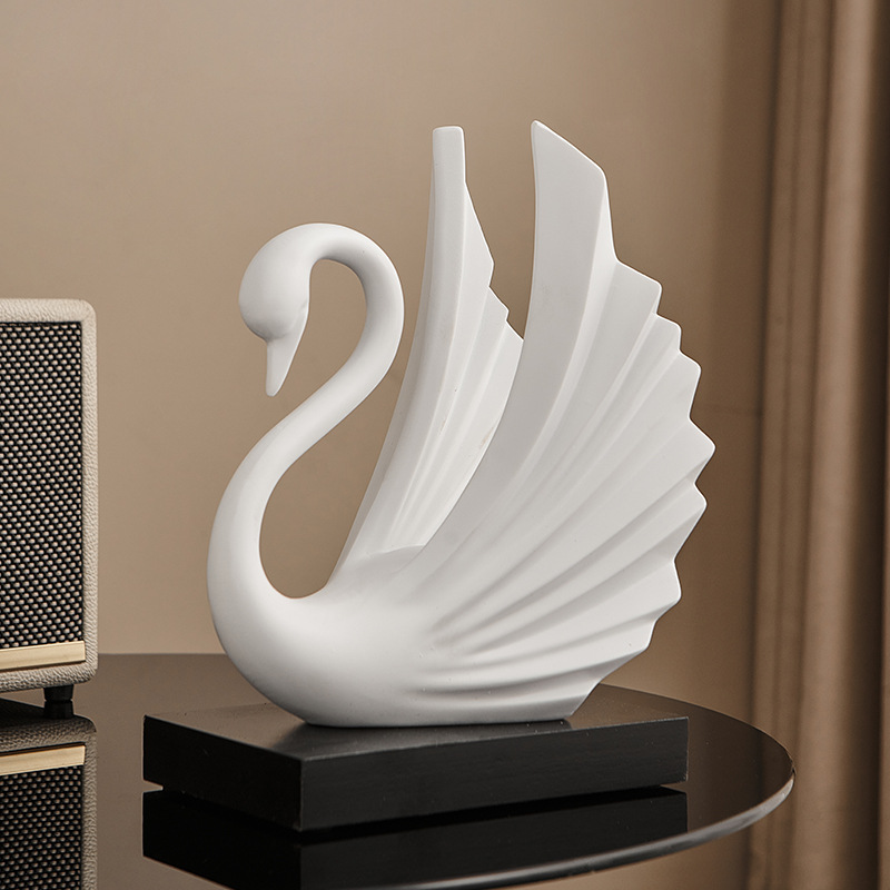 Resin Swan Couple Figurine Sim - Resin Art Wedding Gift 评论和价格