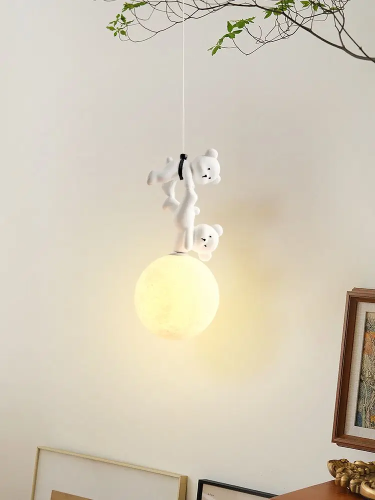 Bear Lamp Cartoon Nursery Beds - Resin Art Baby 评论和价格
