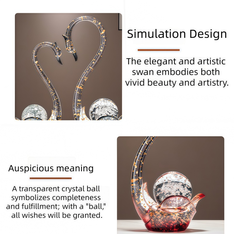 Luxury Resin Swan Figurine Cou - Resin Art Wedding Gift 评论和价格