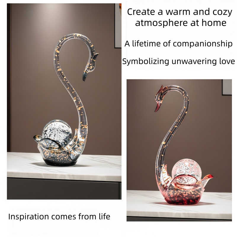 Luxury Resin Swan Figurine Cou - Resin Art Wedding Gift 评论和价格